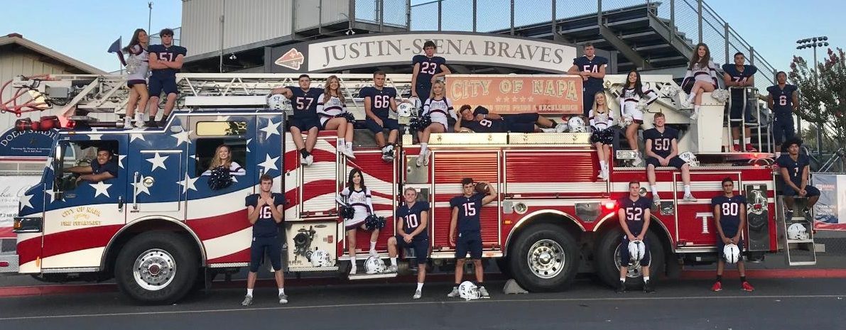 Justin-Siena football-cheer seniors